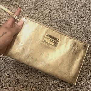 Michael Kors Metallic Patent Leather Wristlet